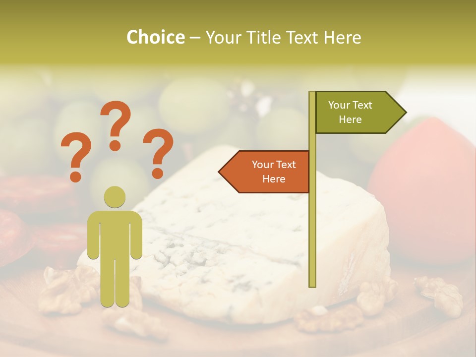 Grape, Cheese With Nuts And Sausage PowerPoint Template