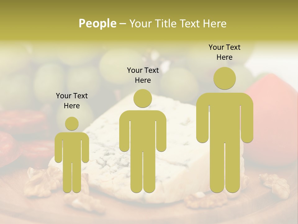 Grape, Cheese With Nuts And Sausage PowerPoint Template