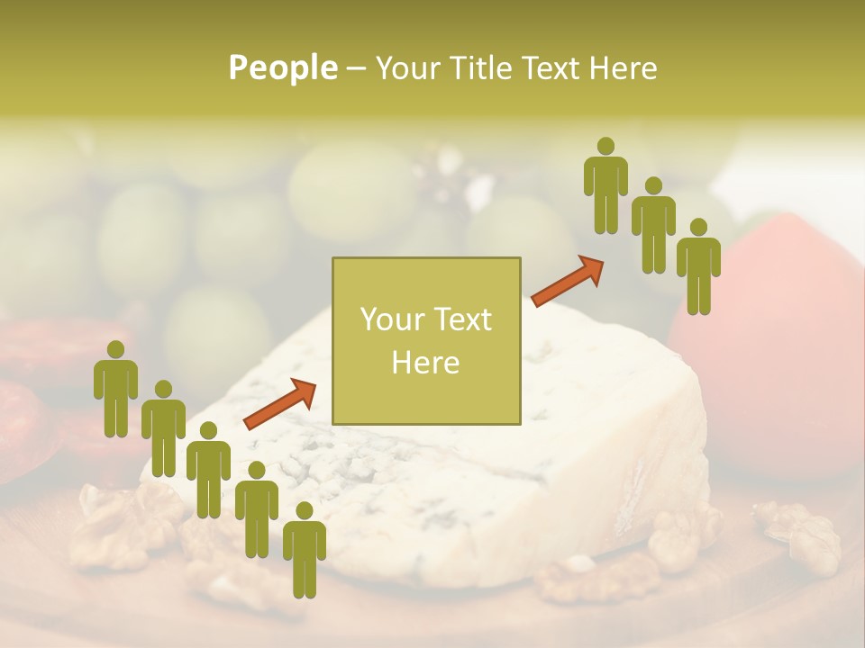 Grape, Cheese With Nuts And Sausage PowerPoint Template