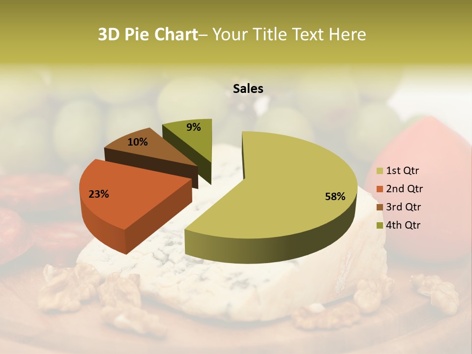 Grape, Cheese With Nuts And Sausage PowerPoint Template
