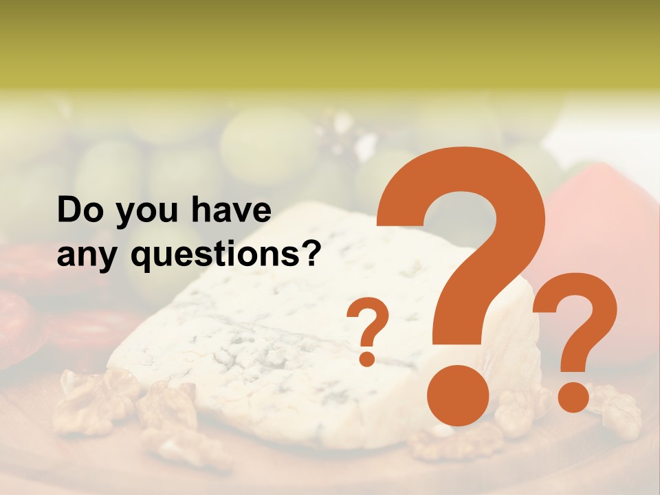 Grape, Cheese With Nuts And Sausage PowerPoint Template