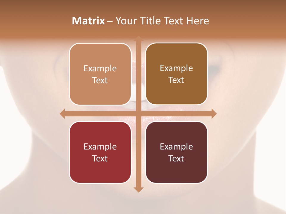 Smiling Woman Mouth With Great Teeth. Over White Background PowerPoint Template