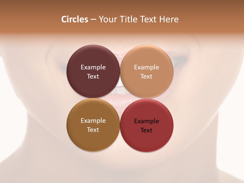 Smiling Woman Mouth With Great Teeth. Over White Background PowerPoint Template