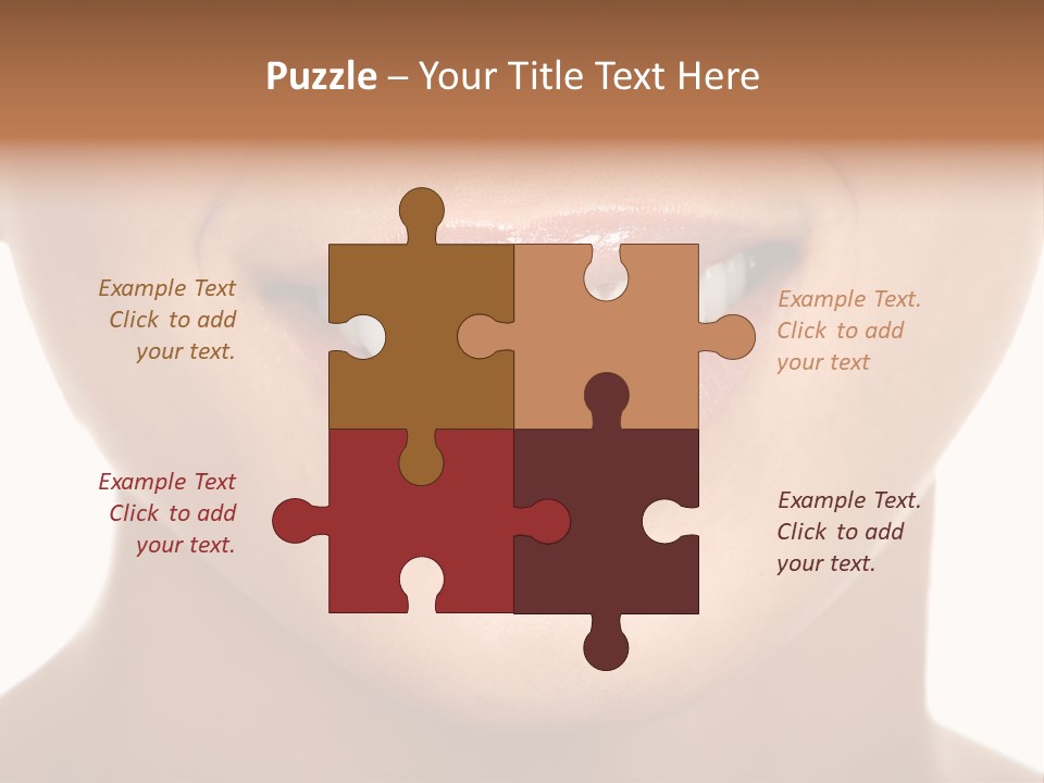 Smiling Woman Mouth With Great Teeth. Over White Background PowerPoint Template