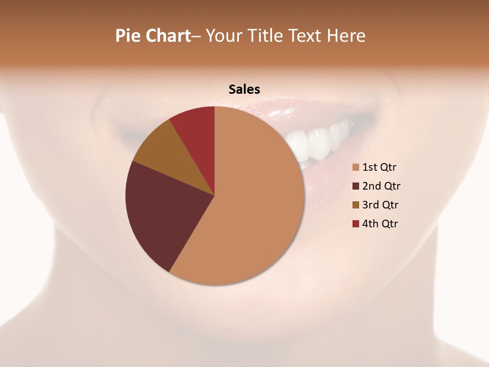 Smiling Woman Mouth With Great Teeth. Over White Background PowerPoint Template