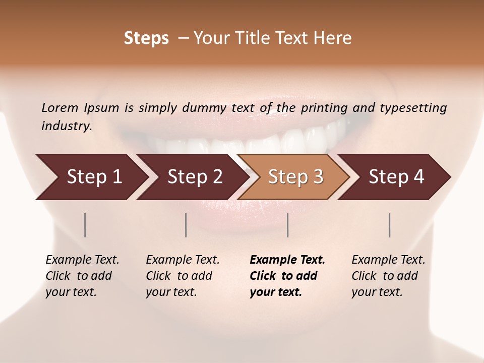 Smiling Woman Mouth With Great Teeth. Over White Background PowerPoint Template