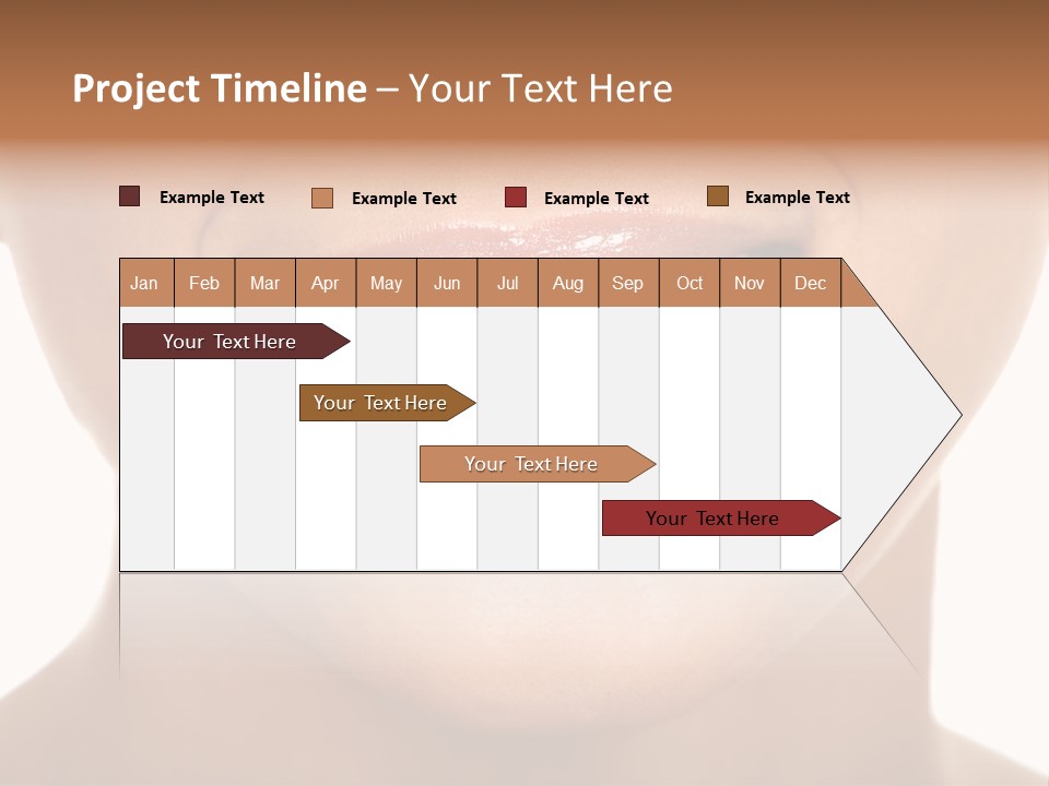 Smiling Woman Mouth With Great Teeth. Over White Background PowerPoint Template