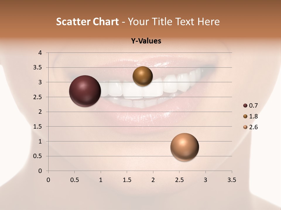 Smiling Woman Mouth With Great Teeth. Over White Background PowerPoint Template