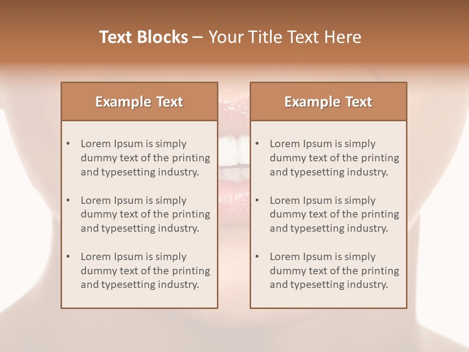 Smiling Woman Mouth With Great Teeth. Over White Background PowerPoint Template