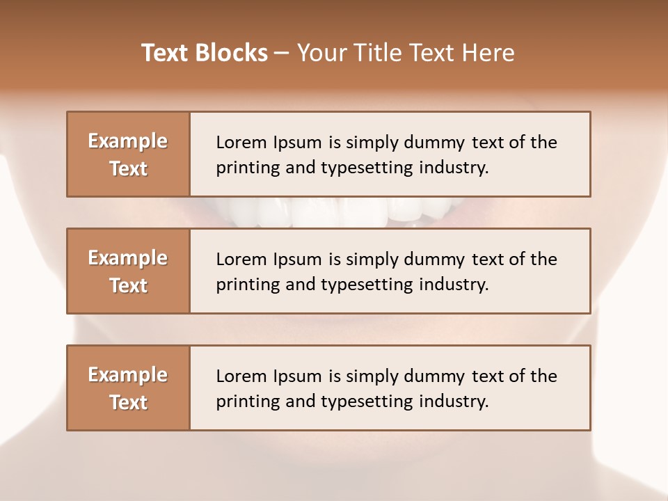 Smiling Woman Mouth With Great Teeth. Over White Background PowerPoint Template