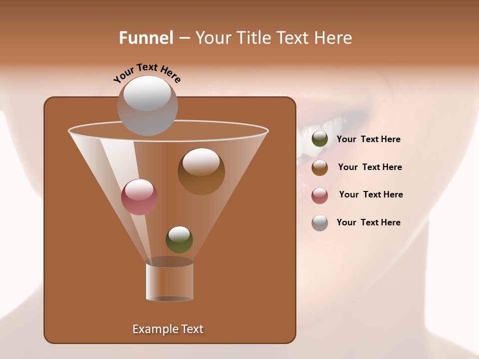 Smiling Woman Mouth With Great Teeth. Over White Background PowerPoint Template