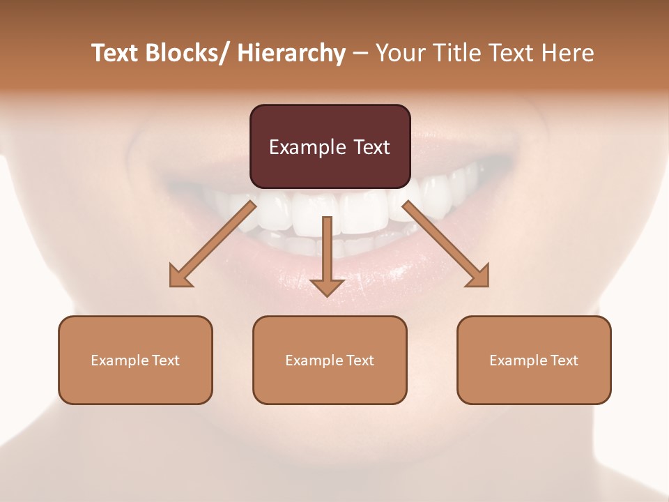 Smiling Woman Mouth With Great Teeth. Over White Background PowerPoint Template