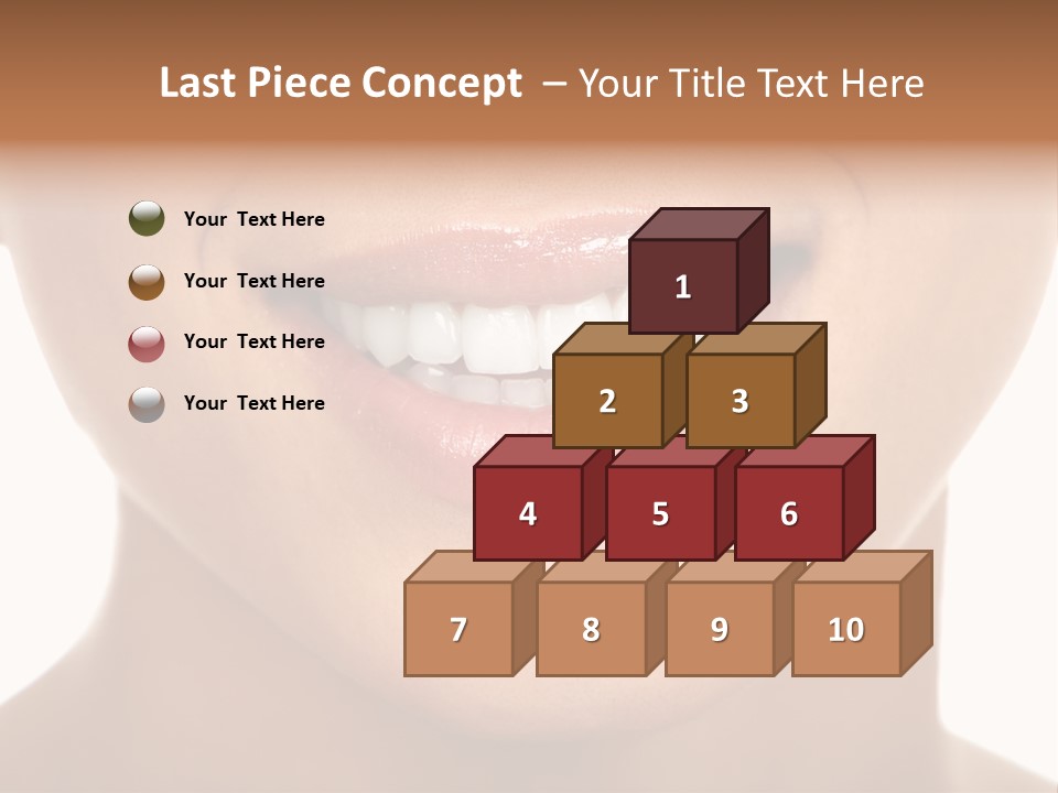 Smiling Woman Mouth With Great Teeth. Over White Background PowerPoint Template