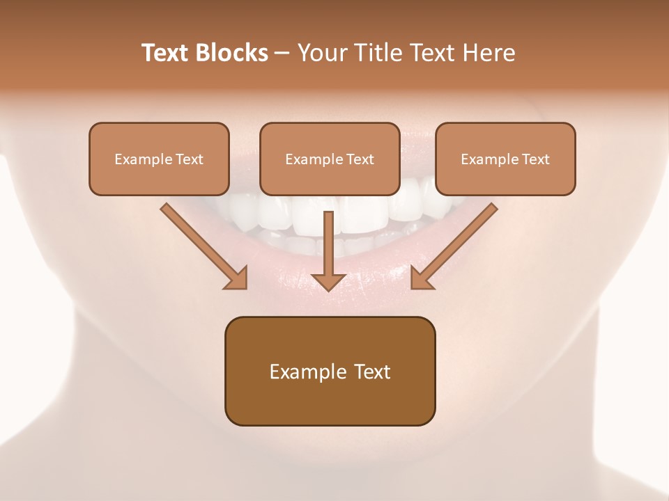 Smiling Woman Mouth With Great Teeth. Over White Background PowerPoint Template