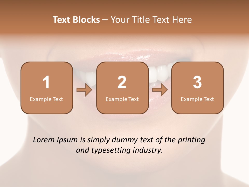 Smiling Woman Mouth With Great Teeth. Over White Background PowerPoint Template