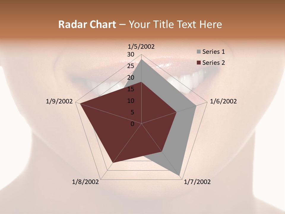 Smiling Woman Mouth With Great Teeth. Over White Background PowerPoint Template