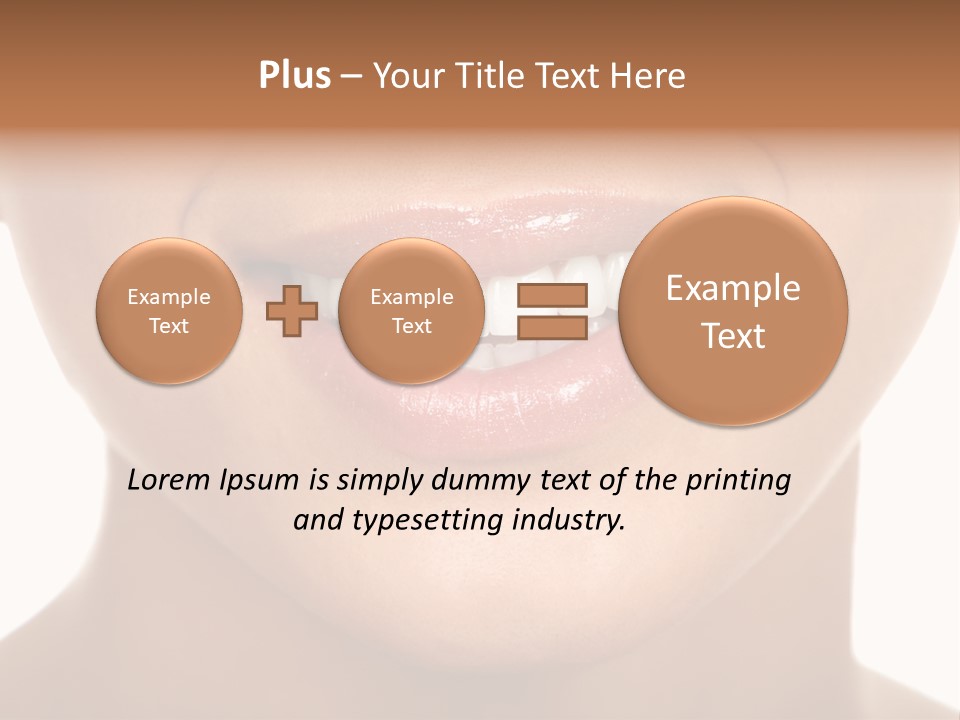 Smiling Woman Mouth With Great Teeth. Over White Background PowerPoint Template