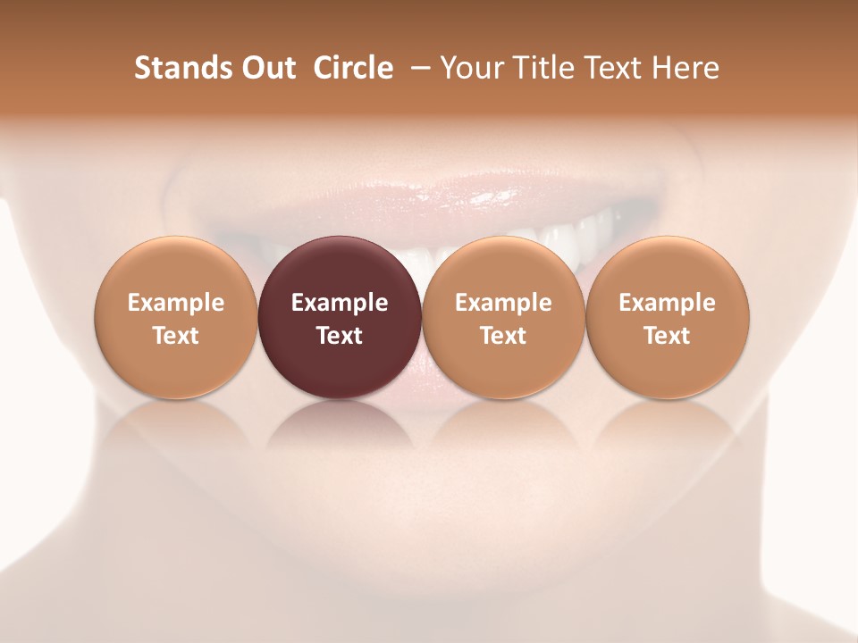 Smiling Woman Mouth With Great Teeth. Over White Background PowerPoint Template