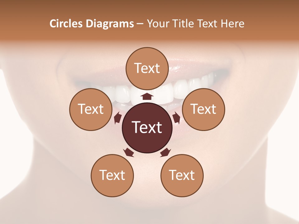 Smiling Woman Mouth With Great Teeth. Over White Background PowerPoint Template