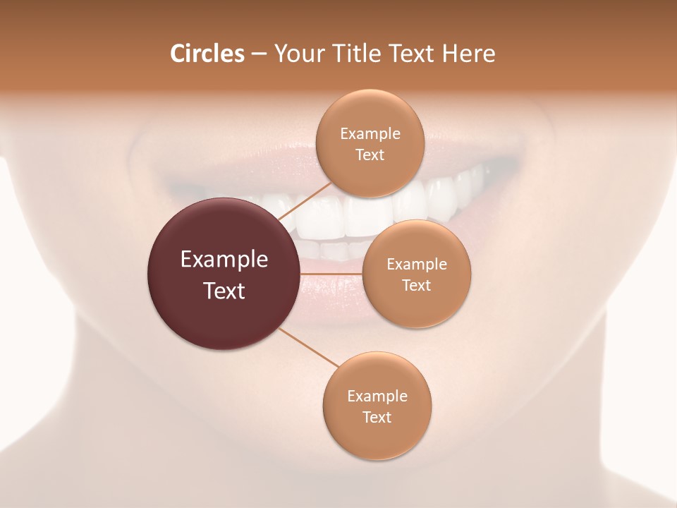 Smiling Woman Mouth With Great Teeth. Over White Background PowerPoint Template