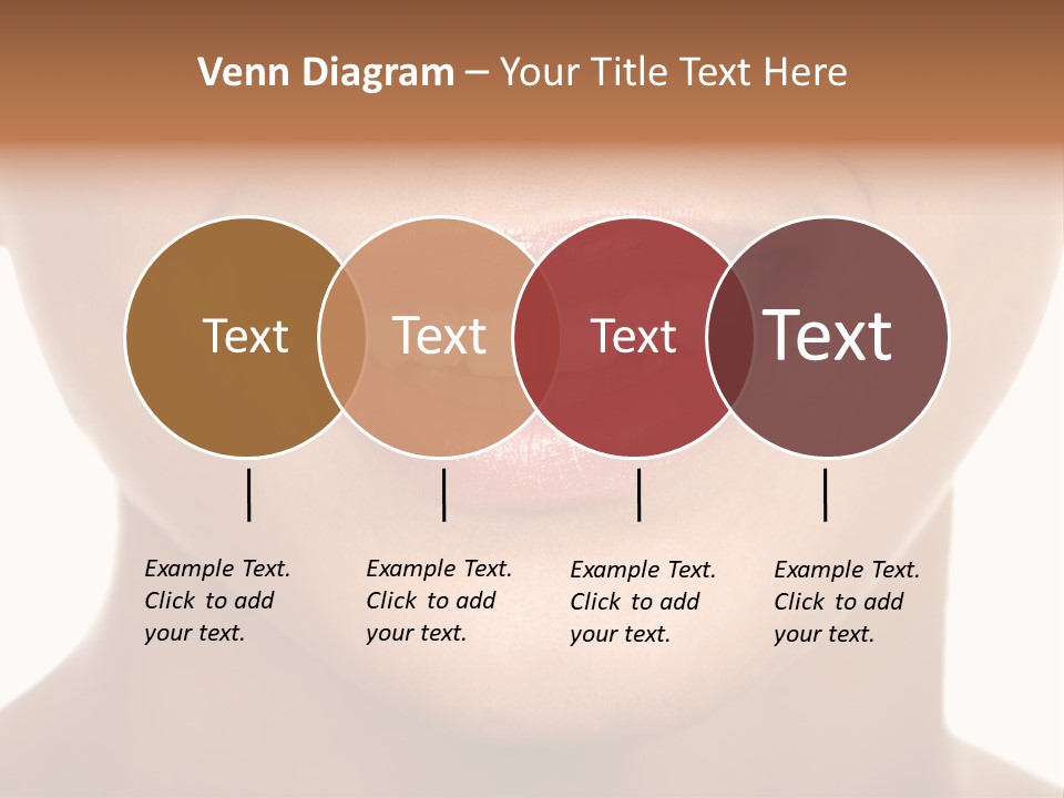 Smiling Woman Mouth With Great Teeth. Over White Background PowerPoint Template