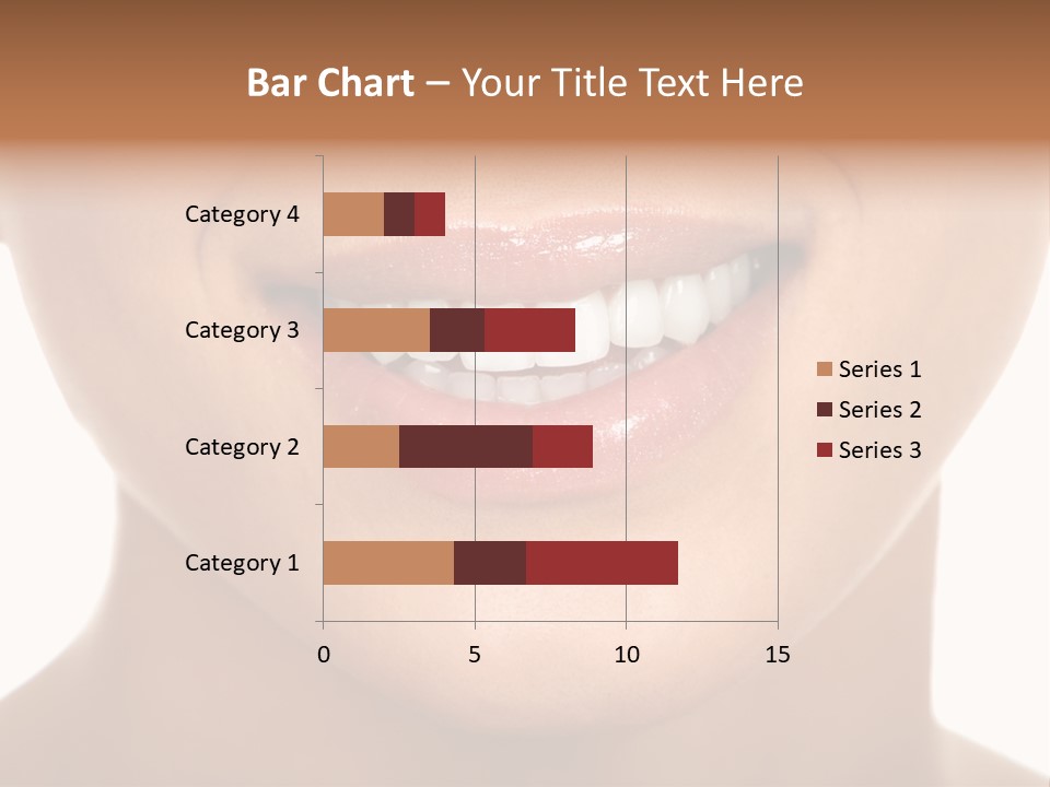 Smiling Woman Mouth With Great Teeth. Over White Background PowerPoint Template