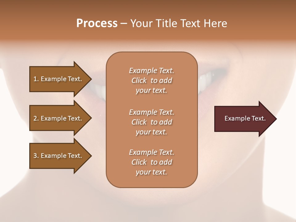 Smiling Woman Mouth With Great Teeth. Over White Background PowerPoint Template