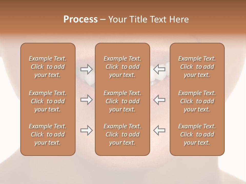 Smiling Woman Mouth With Great Teeth. Over White Background PowerPoint Template