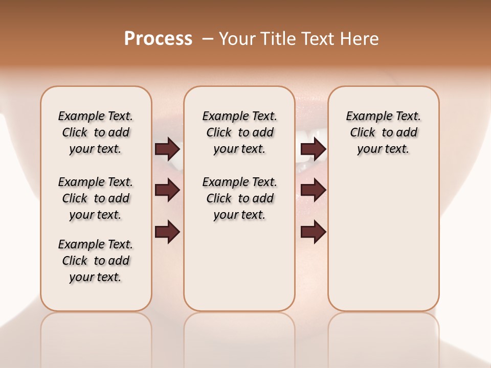 Smiling Woman Mouth With Great Teeth. Over White Background PowerPoint Template