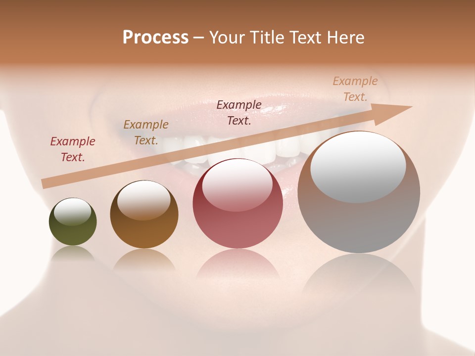 Smiling Woman Mouth With Great Teeth. Over White Background PowerPoint Template