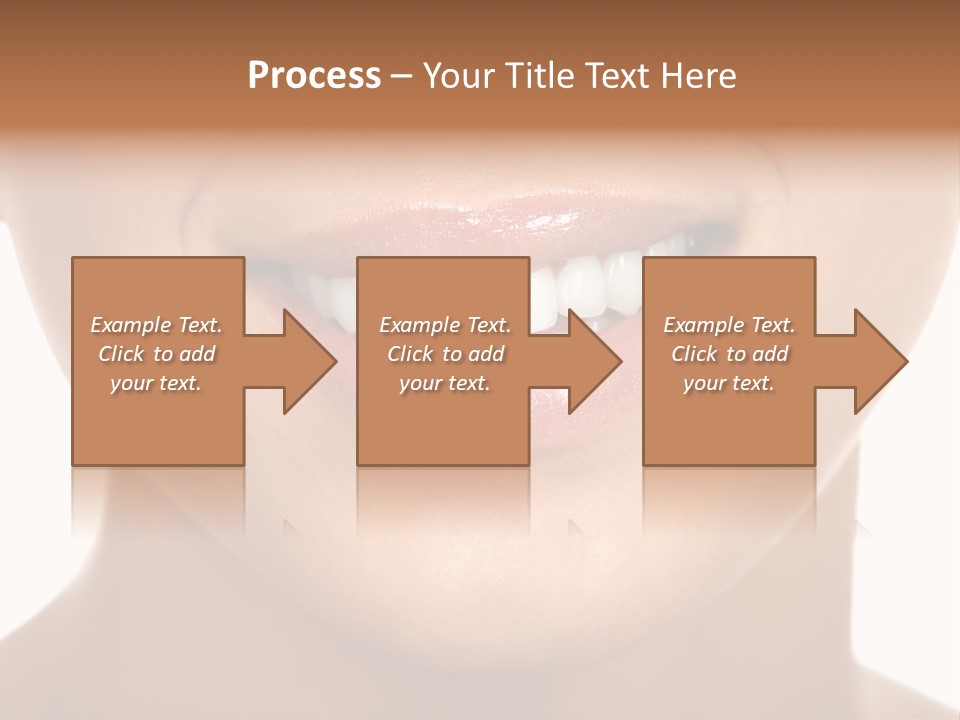 Smiling Woman Mouth With Great Teeth. Over White Background PowerPoint Template