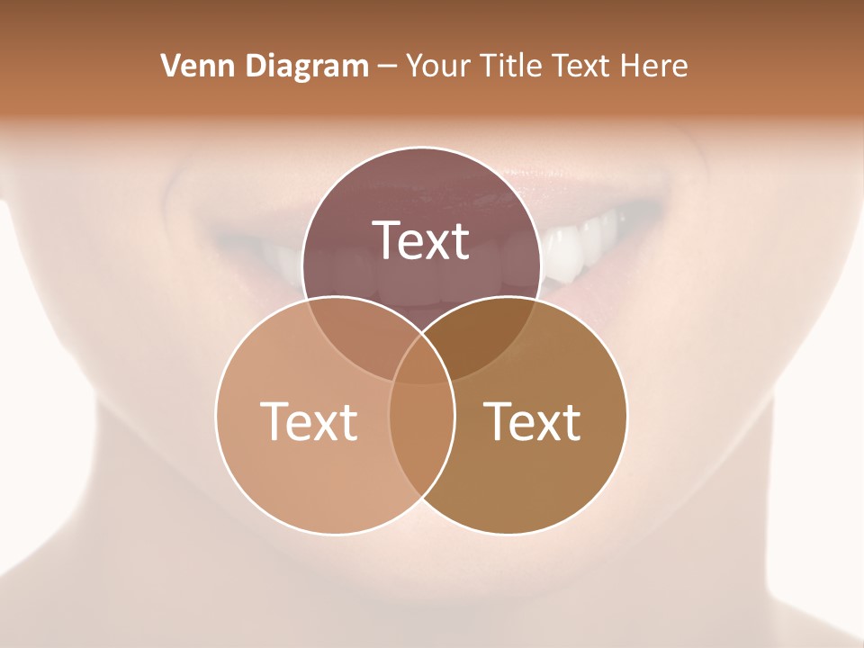 Smiling Woman Mouth With Great Teeth. Over White Background PowerPoint Template