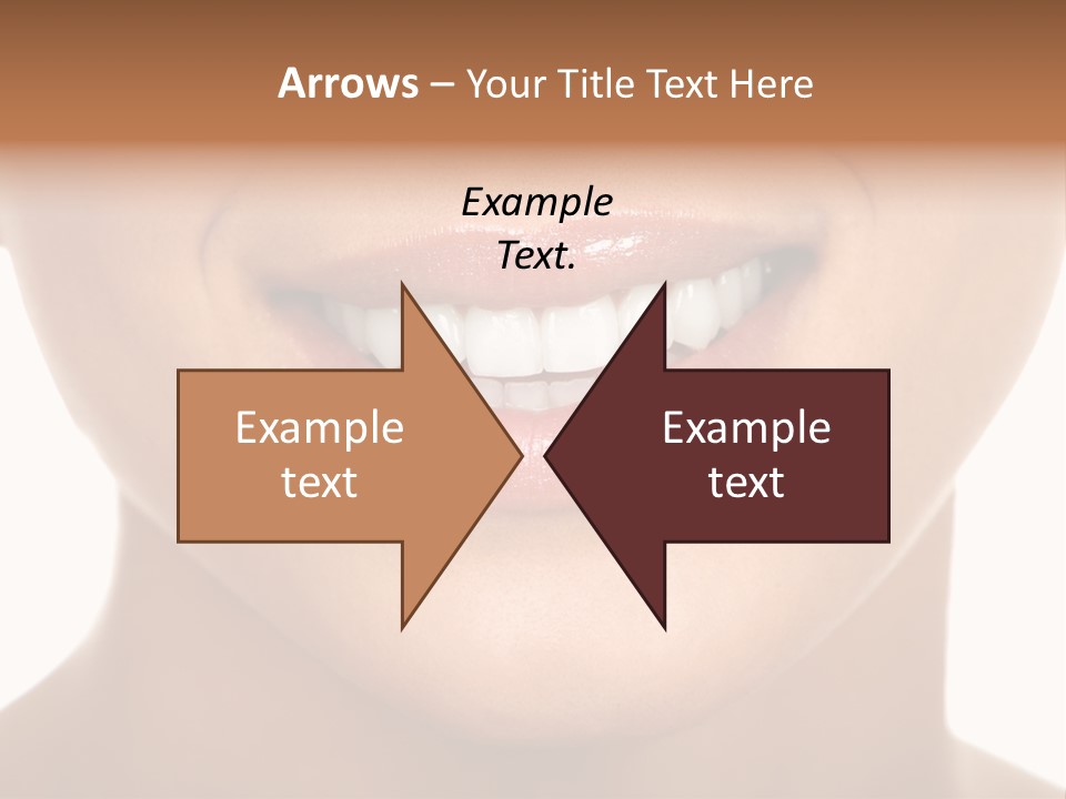 Smiling Woman Mouth With Great Teeth. Over White Background PowerPoint Template