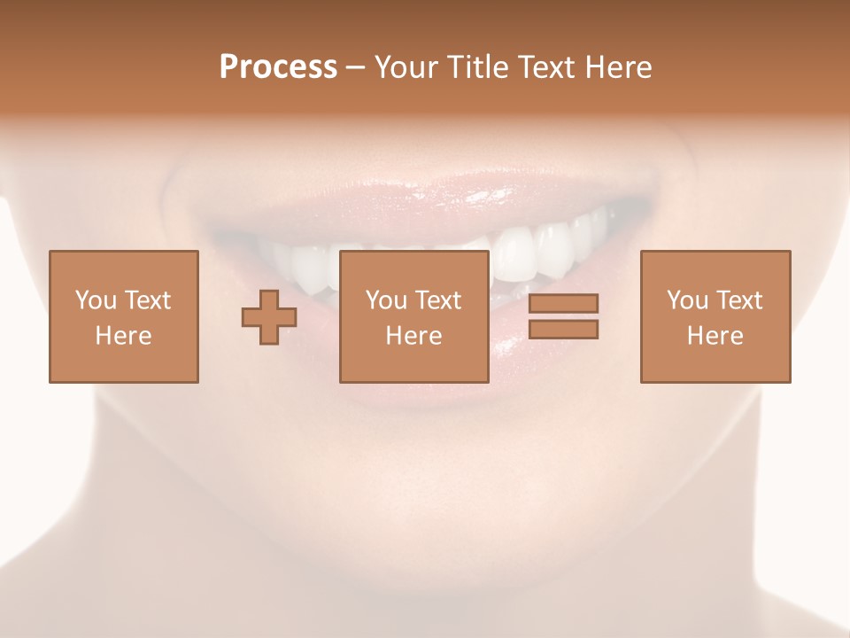 Smiling Woman Mouth With Great Teeth. Over White Background PowerPoint Template