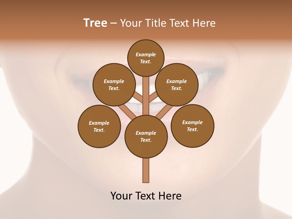 Smiling Woman Mouth With Great Teeth. Over White Background PowerPoint Template