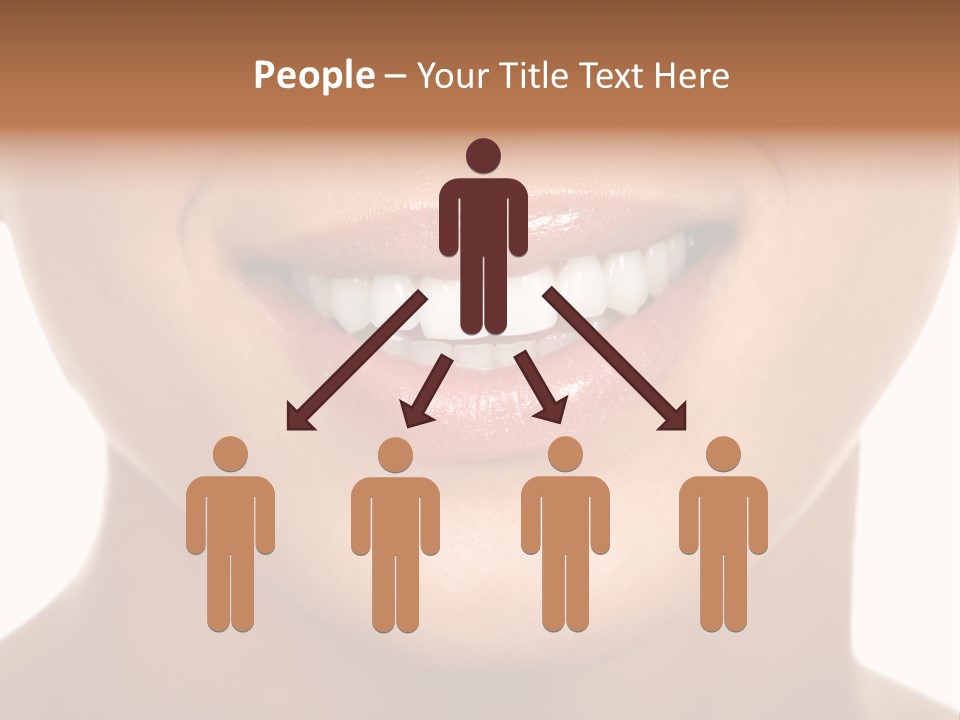 Smiling Woman Mouth With Great Teeth. Over White Background PowerPoint Template