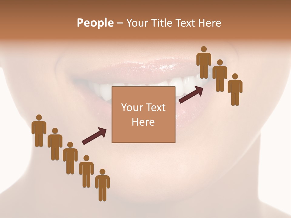 Smiling Woman Mouth With Great Teeth. Over White Background PowerPoint Template