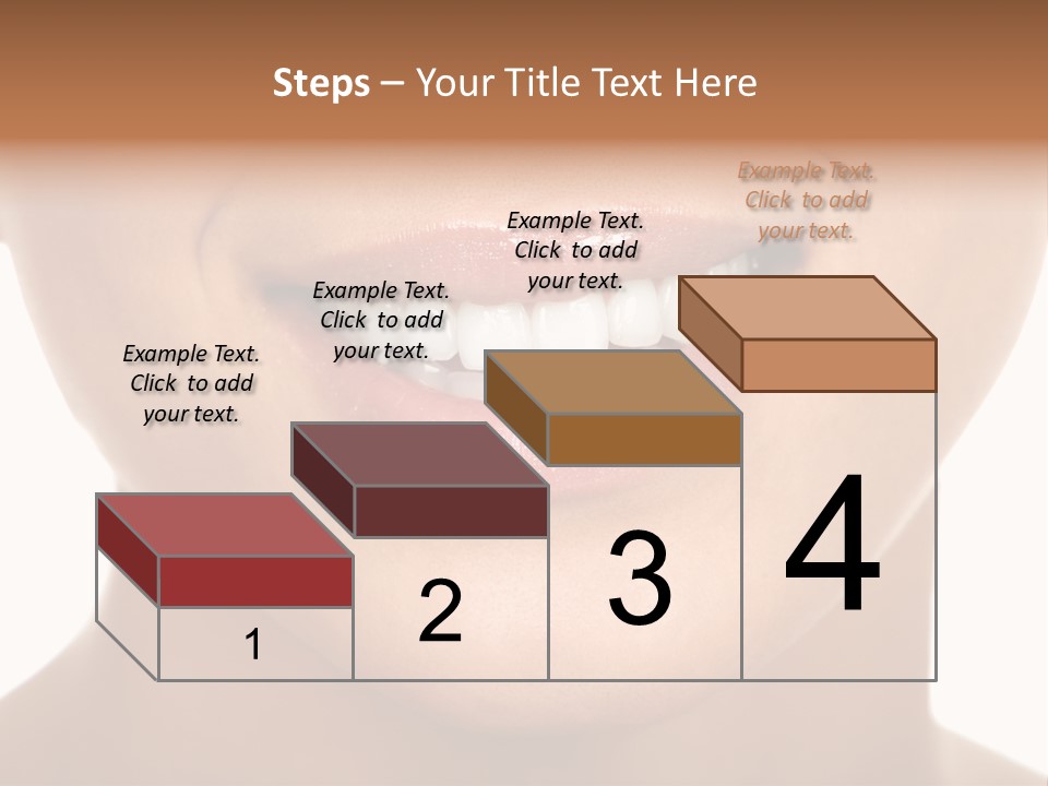 Smiling Woman Mouth With Great Teeth. Over White Background PowerPoint Template