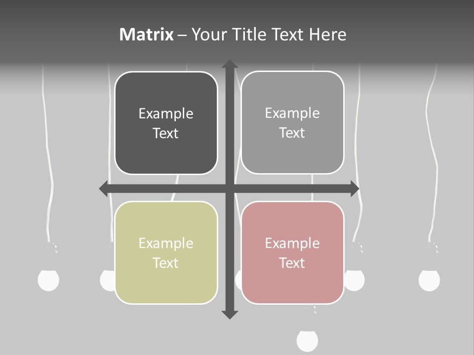 Seven Electric Lamps On A Black Background PowerPoint Template