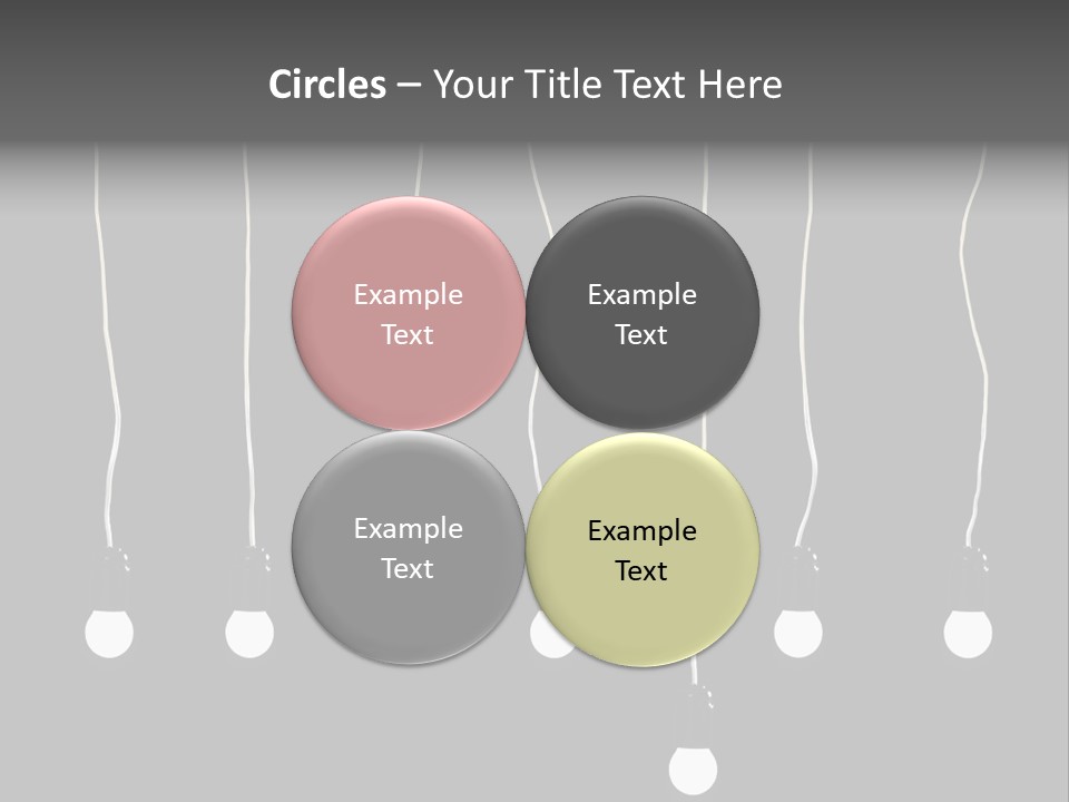 Seven Electric Lamps On A Black Background PowerPoint Template