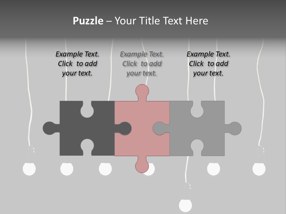 Seven Electric Lamps On A Black Background PowerPoint Template