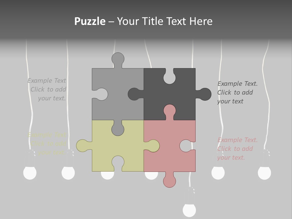 Seven Electric Lamps On A Black Background PowerPoint Template