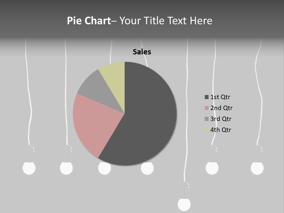 Seven Electric Lamps On A Black Background PowerPoint Template
