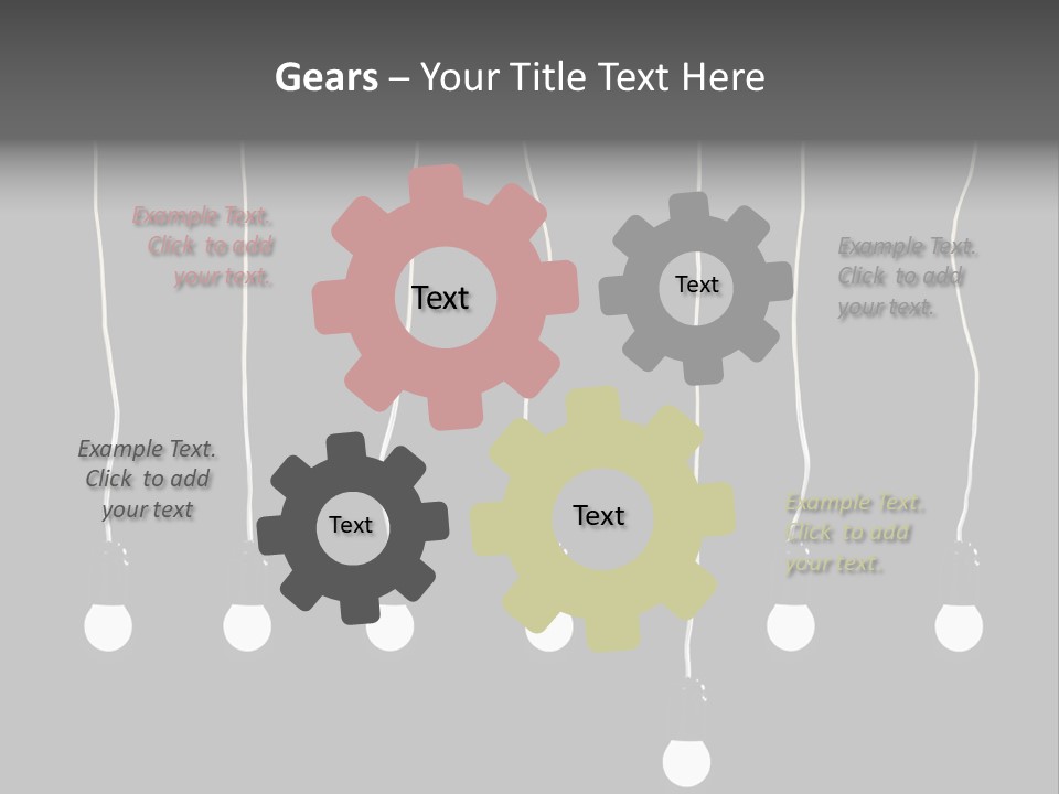 Seven Electric Lamps On A Black Background PowerPoint Template