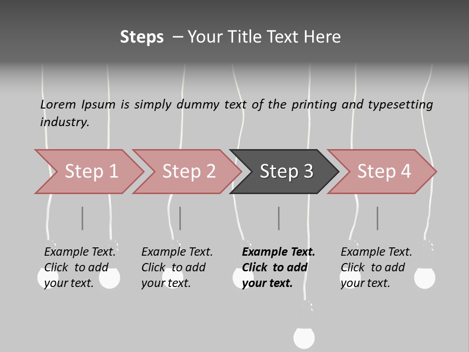 Seven Electric Lamps On A Black Background PowerPoint Template