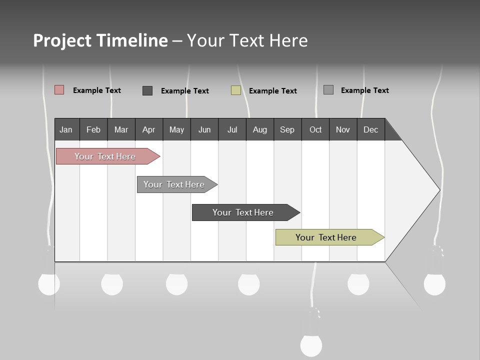 Seven Electric Lamps On A Black Background PowerPoint Template