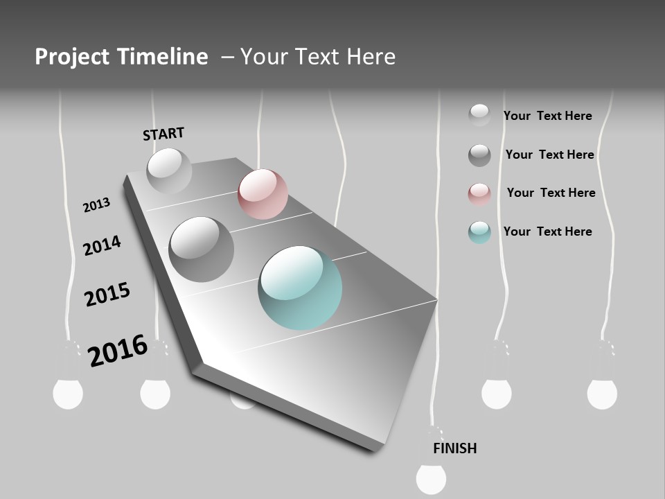 Seven Electric Lamps On A Black Background PowerPoint Template
