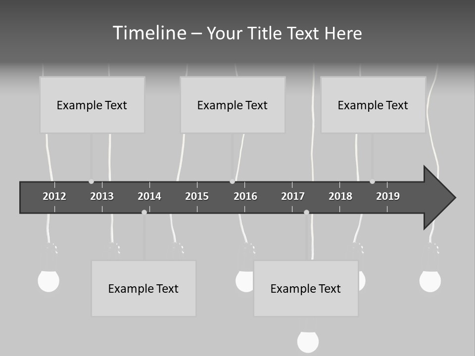 Seven Electric Lamps On A Black Background PowerPoint Template