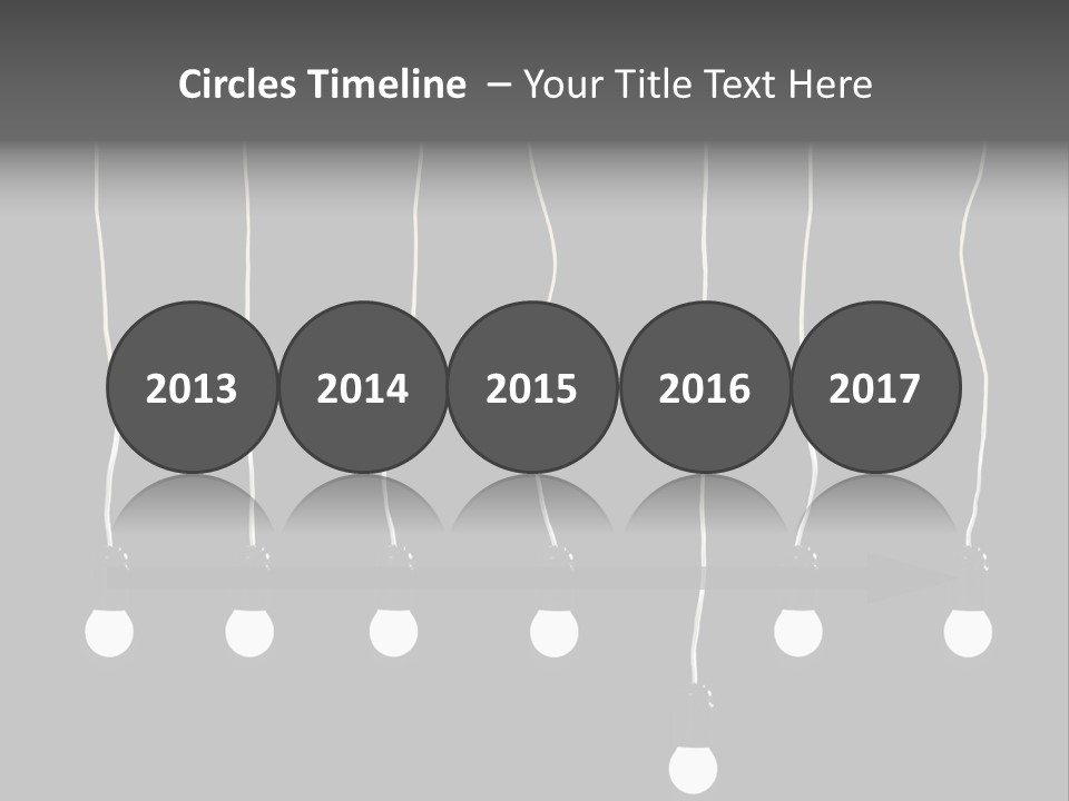 Seven Electric Lamps On A Black Background PowerPoint Template