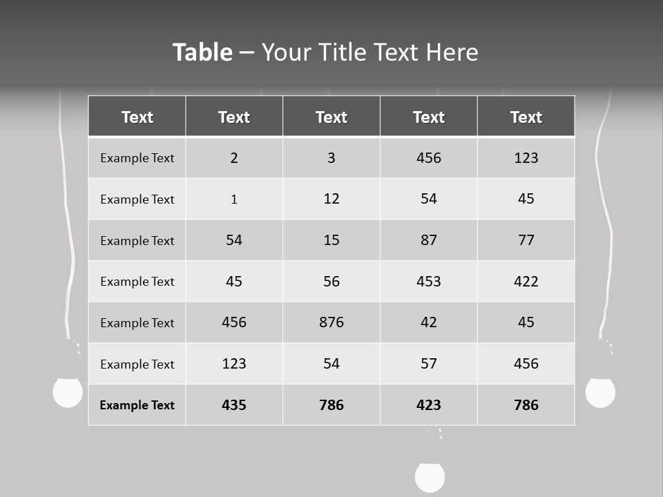 Seven Electric Lamps On A Black Background PowerPoint Template